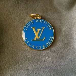Louis Vuitton Stamped Zipper Pull Trunks & Bags Charm Blue